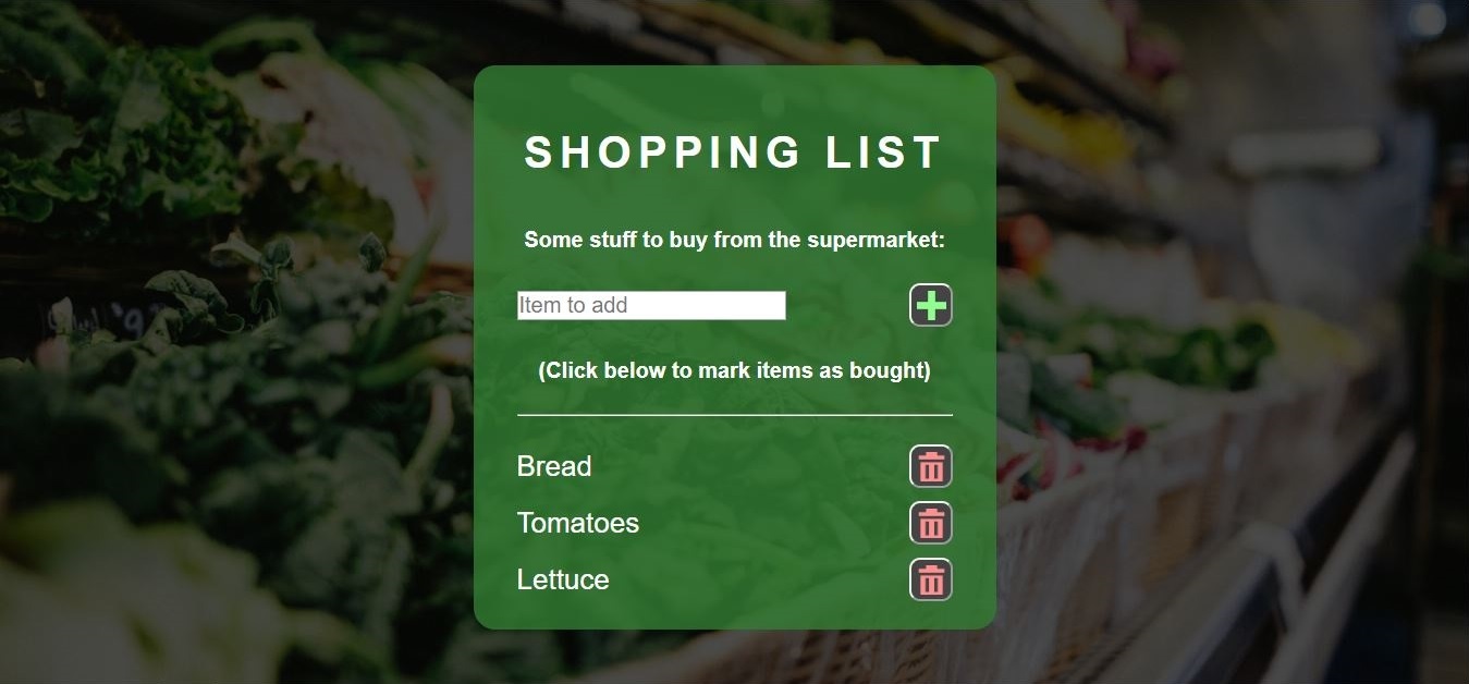 Shopping List project image